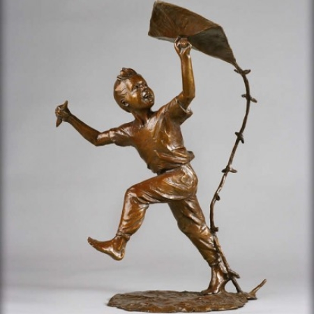 Gary Price young Boy Fishing Sculpture